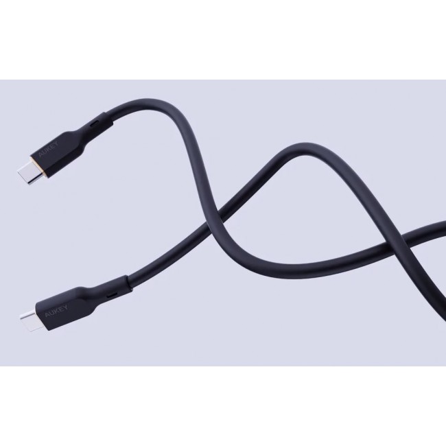 AUKEY CB-SCC101 USB-C Type-C Power Delivery PD 100W 5A 1m Silikon Black AUKEY CB-SCC101 USB-C Type-C Power Delivery PD 100W 5A 1m Silikon Black