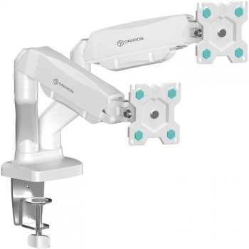 ONKRON G-160-W Swivel and tilt desk mount for two 13-32