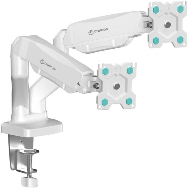 ONKRON G-160-W Swivel and tilt desk mount for two 13-32