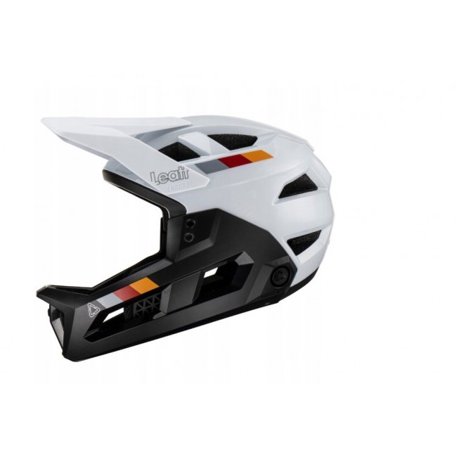 LEATT MTB Enduro 2.0 V23 Bike Helmet with Removable Chin Guard, Size L (59 63 cm), White