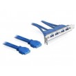 DeLOCK 2 x USB 3.0 19-pin - 4 x USB 3.0-A