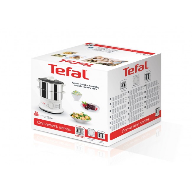 Tefal VC1451 steam cooker 2 basket(s) Freestanding 900 W White, Stainless steel