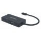 Manhattan USB-C Dock/Hub, Ports (x3): DVI-I, HDMI and VGA Ports, Note: Only One Port can be used at a time, External Power Supply Not Needed, Cable 10cm, Black, Three Year Warranty, Blister Manhattan USB-C Dock/Hub, Ports (x3): DVI-I, HDMI and VGA Ports, Note: Only One Port can be used at a time, External Power Supply Not Needed, Cable 10cm, Black, Three Year Warranty, Blister