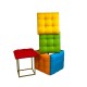 Puff-transformer 5in1 - 5 stools in 1 multicolour pouffe