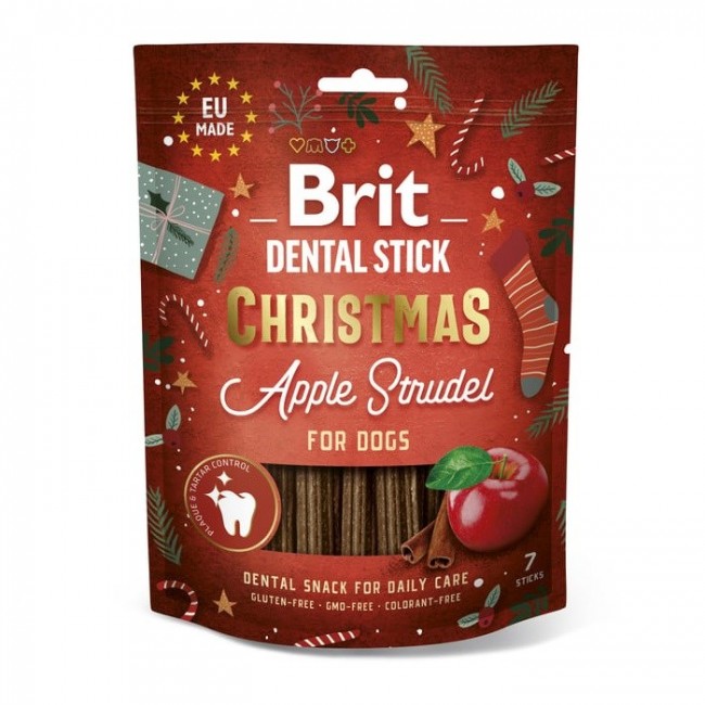 BRIT Christmas Dental Stick Dog Apple strudel - dog treat - 251g BRIT Christmas Dental Stick Dog Apple strudel - dog treat - 251g