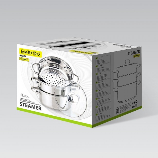 Steamer pot MAESTRO MR-2900-24 24 cm 5,0L Steamer pot MAESTRO MR-2900-24 24 cm 5,0L