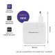 Qoltec 96W FAST Wall Charger | 5-20V | 3- 4.7A | USB C PD | Laptop | Smartphone | White