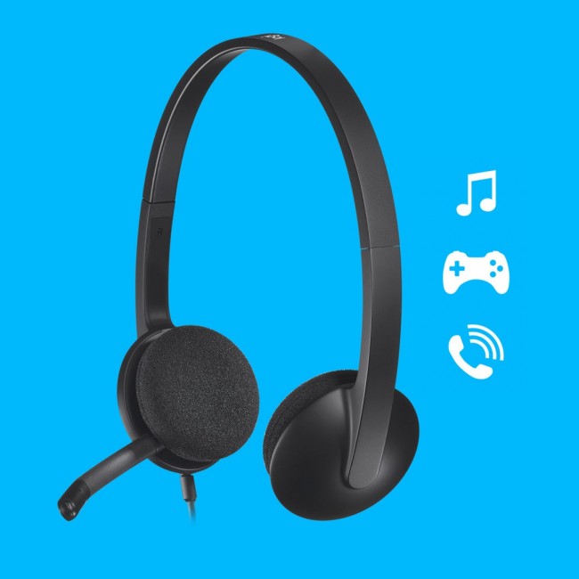 Logitech H340 USB Computer Headset Wired Head-band Office/Call center USB Type-A Black Logitech H340 USB Computer Headset Wired Head-band Office/Call center USB Type-A Black