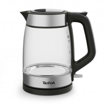 Tefal Glass Kettle KI605830 electric kettle 1.7 L 2200 W Black, Silver, Transparent