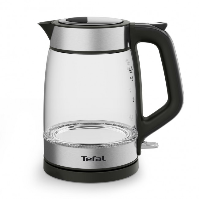 Tefal Glass Kettle KI605830 electric kettle 1.7 L 2200 W Black, Silver, Transparent