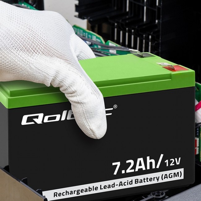 Qoltec 53062 AGM battery | 12V | 7.2 Ah | max 108A