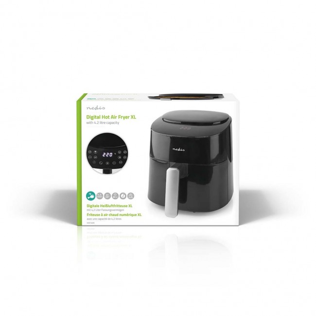 Nedis KAAF160BK fryer Single 4.2 L Stand-alone 1300 W Hot air fryer Black Nedis KAAF160BK fryer Single 4.2 L Stand-alone 1300 W Hot air fryer Black
