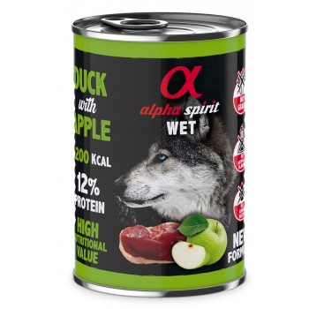 ALPHA SPIRIT WET Duck with apple - wet dog food - 400g