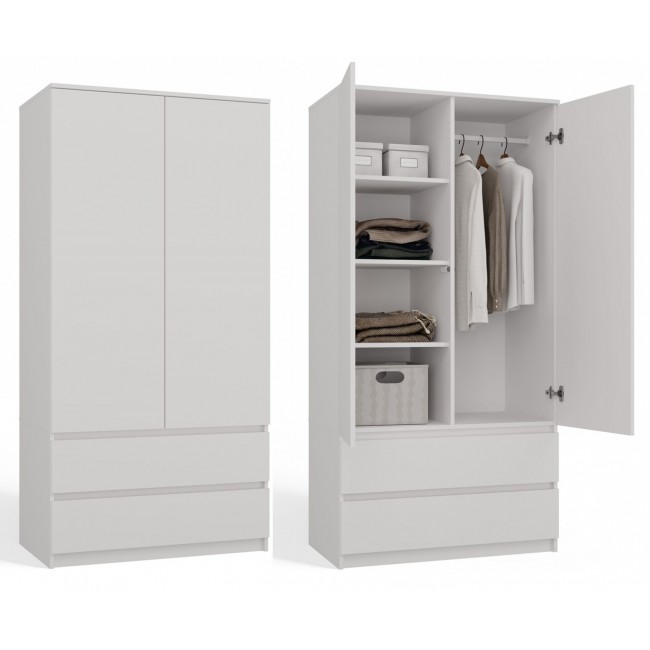 Topeshop SZAFA MALWA B bedroom wardrobe/closet 5 shelves 2 door(s) White