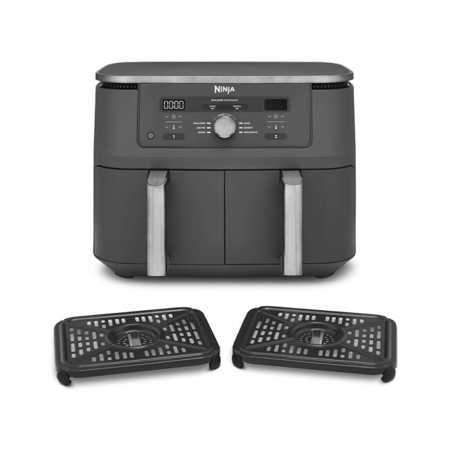 Ninja DZ400EU fryer Double 9.5 L Stand-alone 2470 W Hot air fryer Grey Ninja DZ400EU fryer Double 9.5 L Stand-alone 2470 W Hot air fryer Grey