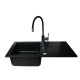 BALI sink (62x44) 1B1D black + Lungo mixer tap BALI sink (62x44) 1B1D black + Lungo mixer tap