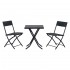 Extralink Small Black Forest Garden Furniture Set, Two Chairs + Black Table outdoor furniture set