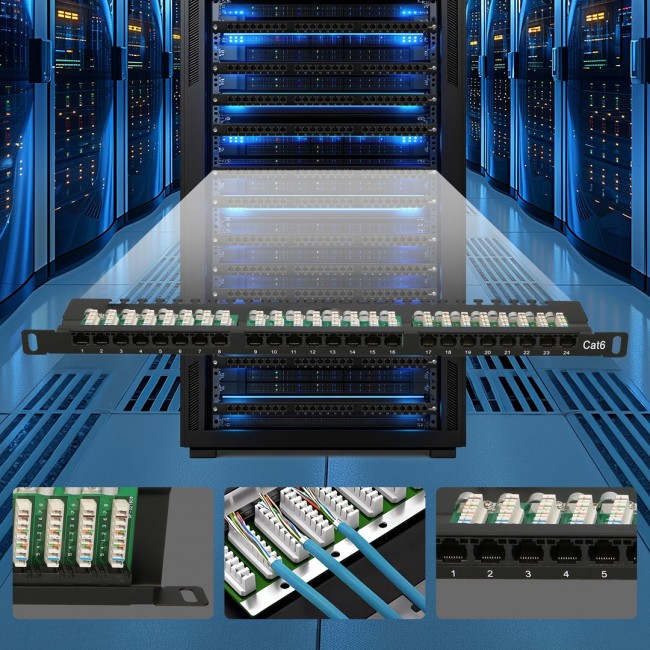 Extralink CAT6 UTP 0.5U | Patchpanel | 24 Ports