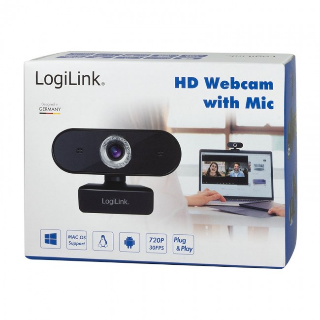 LogiLink UA0368 webcam 1280 x 720 pixels USB 2.0 Black LogiLink UA0368 webcam 1280 x 720 pixels USB 2.0 Black