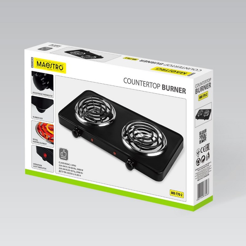 Electric double hot plate 2000W MR-770-2 MAESTRO