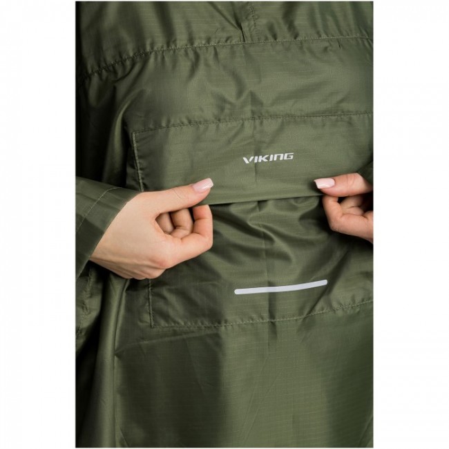VIKING Vesper Adult Rain Poncho Green Backpack (Plain)