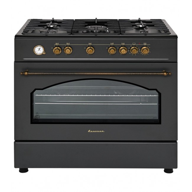 Ravanson Retro KWGE 90AR gas and electric cooker (black)