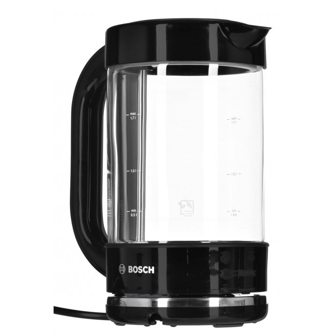 Bosch TWK70B03 electric kettle 1.7 L 2400 W Black, Transparent