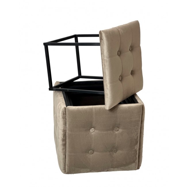 Puff-transformer 5in1 - 5 stools in 1 pouffe cappuccino velvet 2284