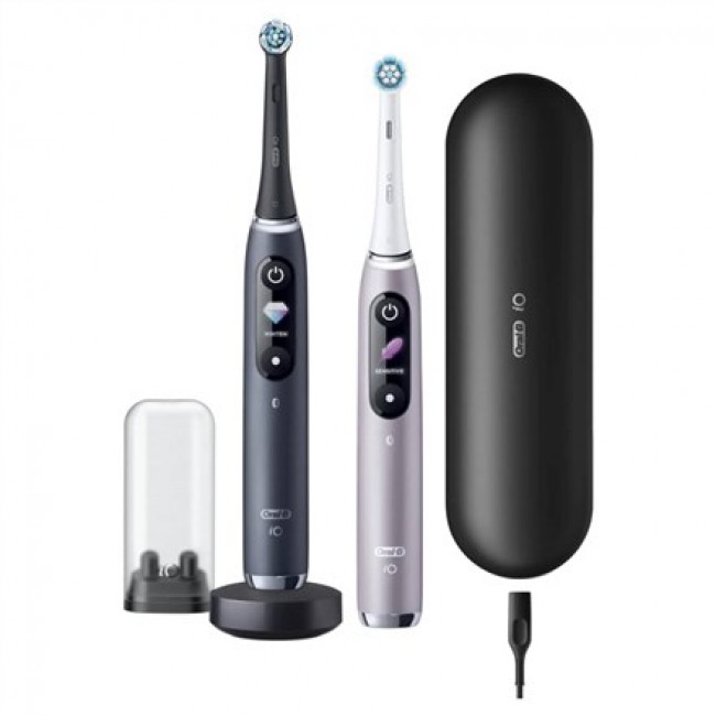 BRAUN ORAL-B ELECTRIC TOOTHBRUSH IO 9N SET DUO BLACK ONYX & ROSE QUARTZ
