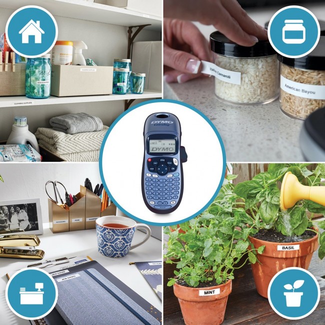 DYMO LetraTag LT-100H Handheld Label Maker | ABC Keyboard Label Printer with Easy-to-Use13 Character LCD Screen | for Home or Office | Blue