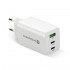 Charger GaN 1 x USB, 2 x USB-C Quick Charge 4+ 65W white
