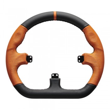 Asetek Closed D Orange Leather Rim Racing wheel