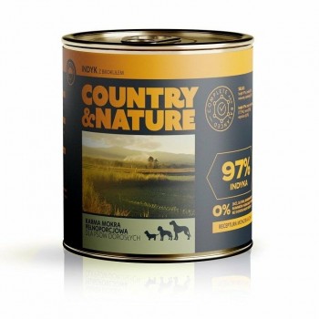 COUNTRY&NATURE Turkey with broccoli Mono - wet dog food - 850g