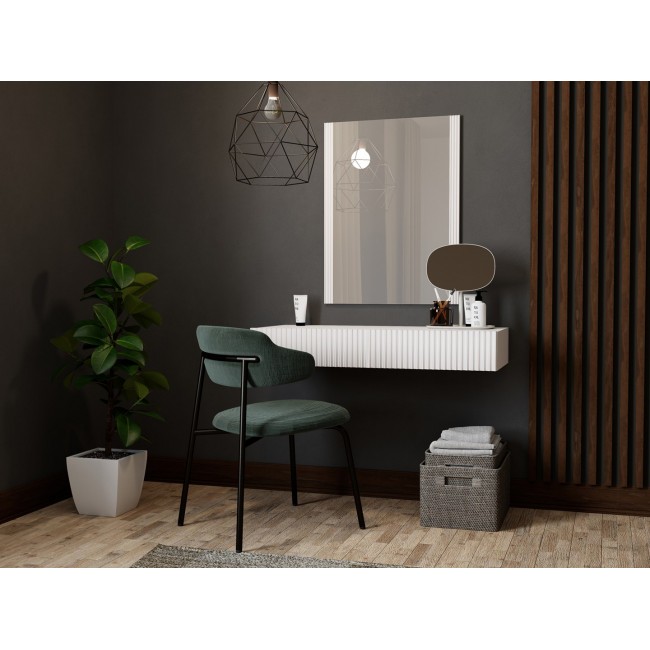 Dressing table with mirror PAFOS 80x41.6x100 white matte