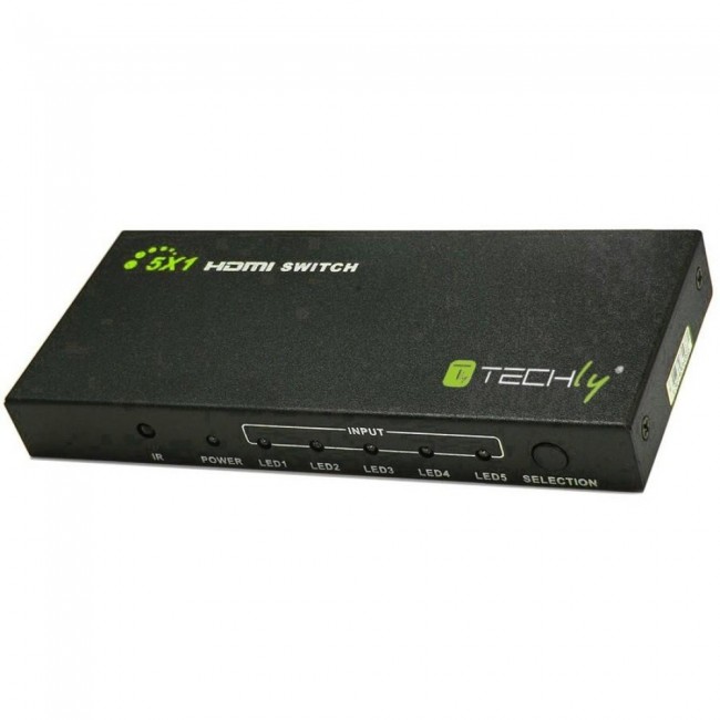 Techly 5 IN 1 OUT HDMI Switch with Remote Control, 4Kx2K, 3D IDATA HDMI-4K51 Techly 5 IN 1 OUT HDMI Switch with Remote Control, 4Kx2K, 3D IDATA HDMI-4K51
