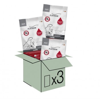PLATINUM Adult Lamb - semi-moist dog food - 15kg