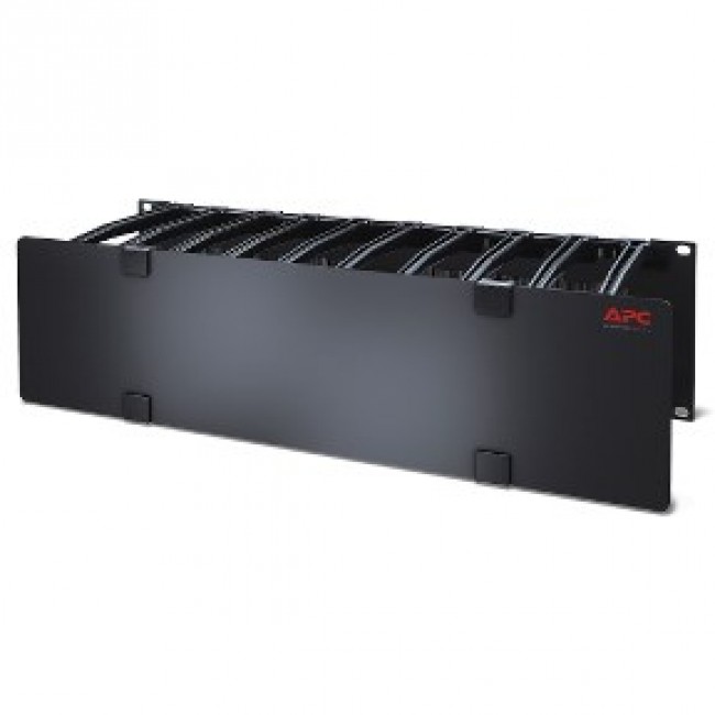 APC NetShelter Cable Management, Horizontal Cable Manager, 3U, Single Side with Cover, 482.6 x 133.35 x 165.1 mm