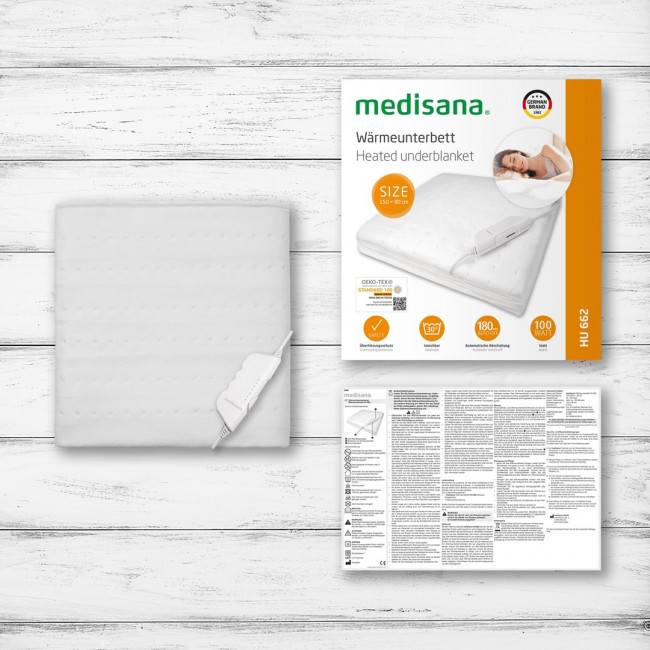 Heated mattress pad Medisana HU 662 Oeko-Tex standard 100 W White (150x80cm)