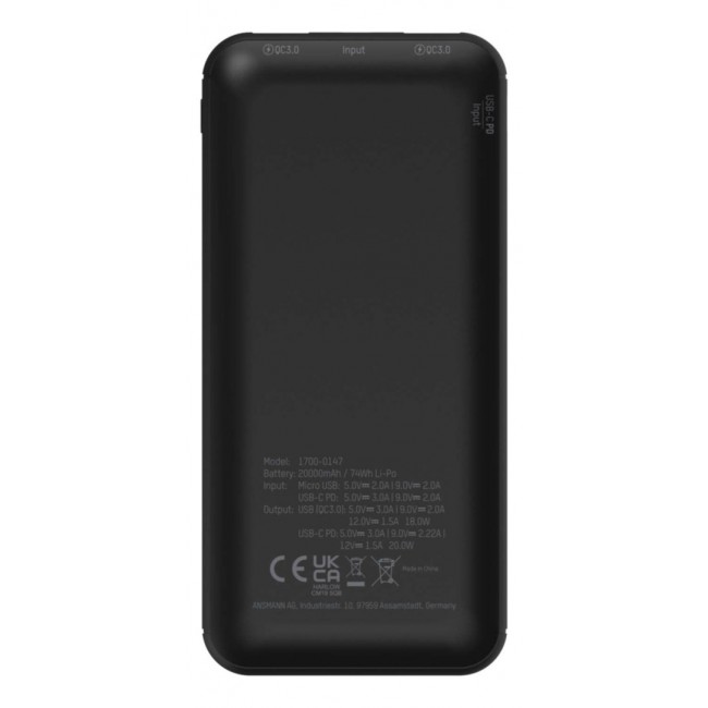 Ansmann PB320PD Lithium Polymer (LiPo) 20000 mAh Black Ansmann PB320PD Lithium Polymer (LiPo) 20000 mAh Black