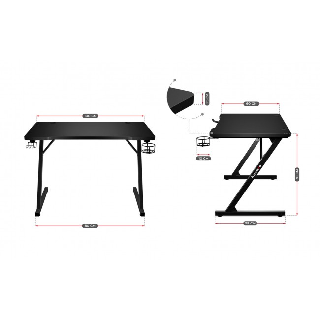 Gaming desk Huzaro Hero 1.8 Black Gaming desk Huzaro Hero 1.8 Black