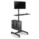 Maclean professional stand, mobile computer station on wheels, max 17 Maclean professional stand, mobile computer station on wheels, max 17