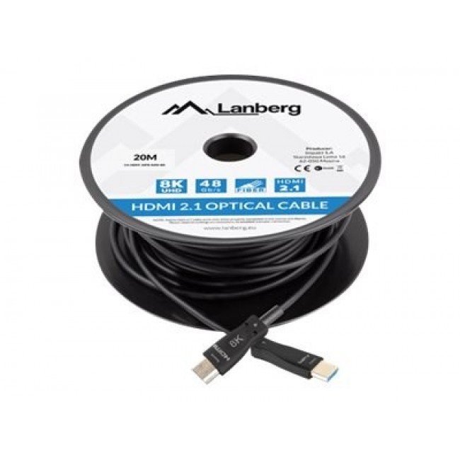 HDMI CABLE M/M V2.1 80M 8K BLACK OPTICAL AOC LANBERG HDMI CABLE M/M V2.1 80M 8K BLACK OPTICAL AOC LANBERG