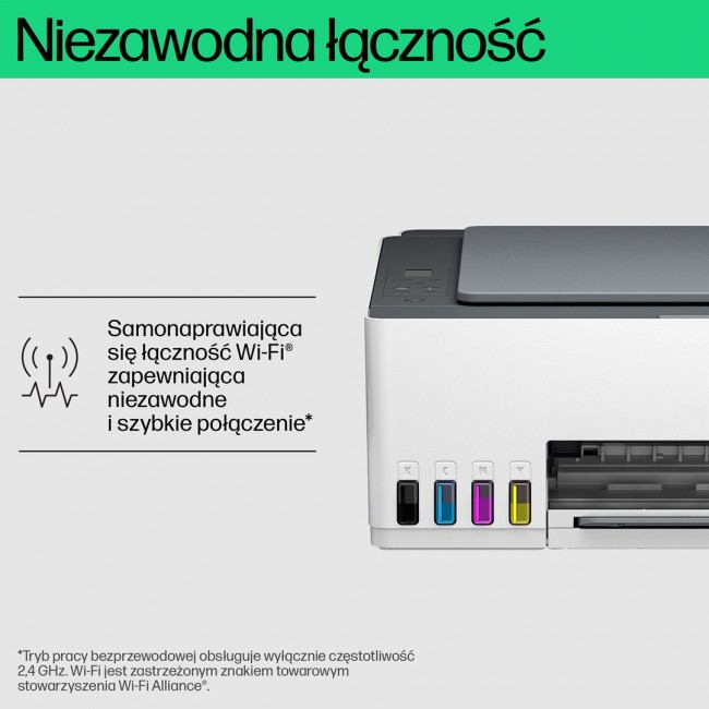 HP Smart Tank 580 All-in-One Printer, Home and home office, Print, copy, scan, Wireless High-volume printer tank Print from phone or tablet Scan to PDF
