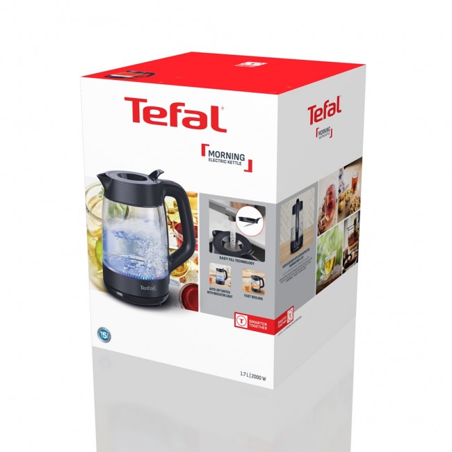 Tefal KO2G08 electric kettle 1.7 L 2000 W Black, Transparent