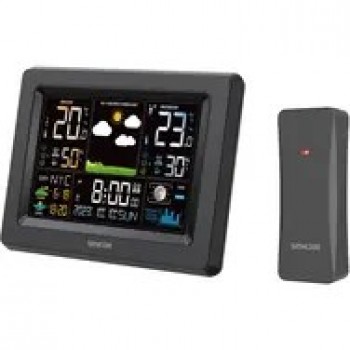 Sencor SWS 4500 Stacja pogodowa czarna / kolorowy wy wietlacz LCD / czujnik bezprzewodowy