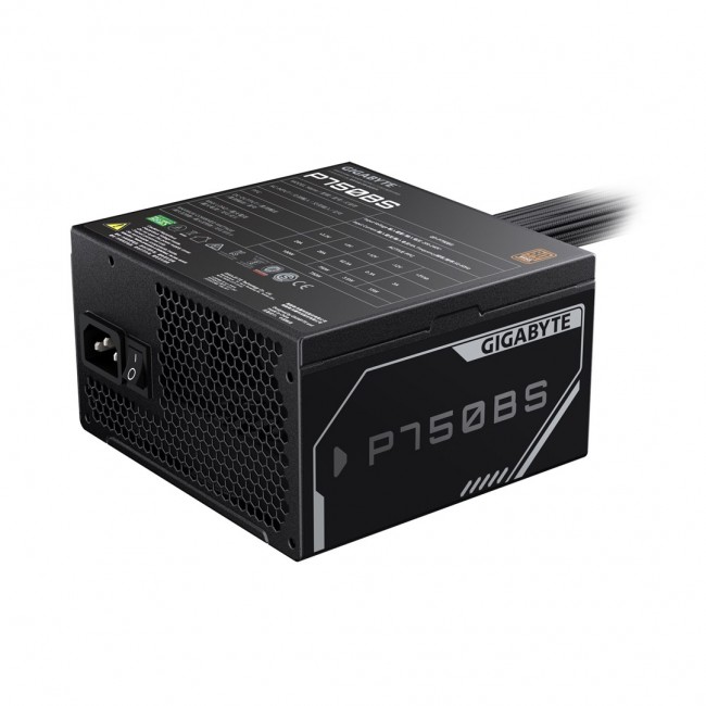 GIGABYTE P750BS Power Supply - PCIe 5.0, 80 PLUS Bronze, Fully Modular Design, 120mm Fan, ATX compatible, EU Plug