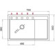 PYRAMIS CAMEA (79x50) 1B 1D L granite sink 070058501 carbon