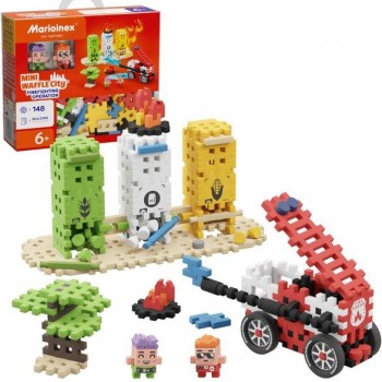 Marioinex Mini Waffle City Building Blocks Firefighter action, 148 pieces