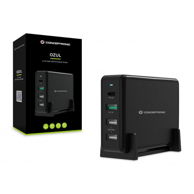 Conceptronic OZUL 4-Port 65W USB PD Desktop Charger