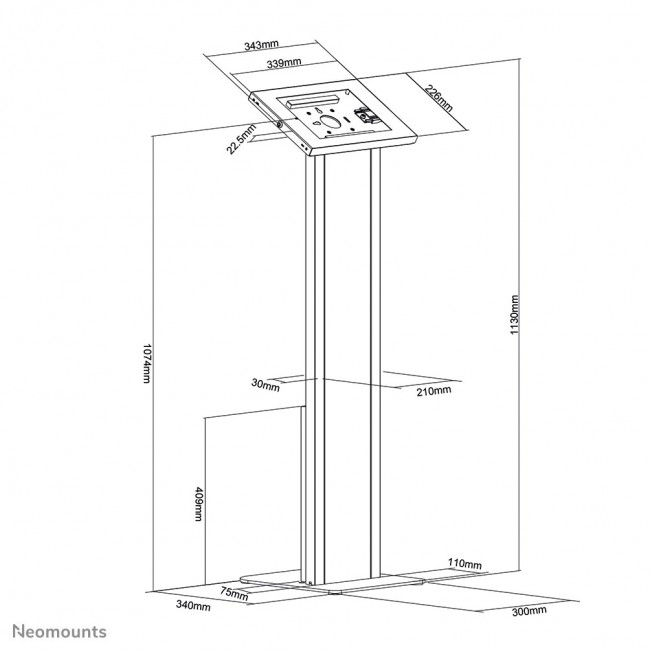 Neomounts FL15-750WH1 Tablet floor stand 9.7-11